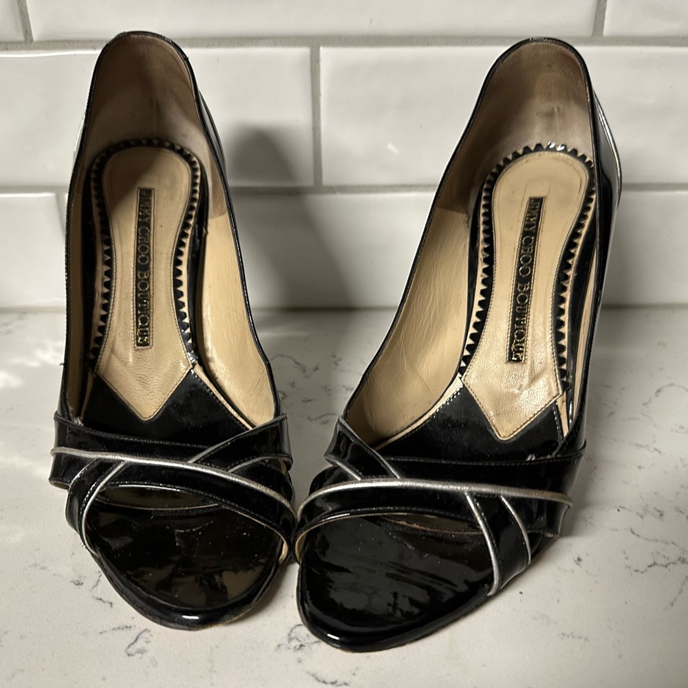 Vintage Jimmy Choo Boutique Maurice black patent pumps size 39
